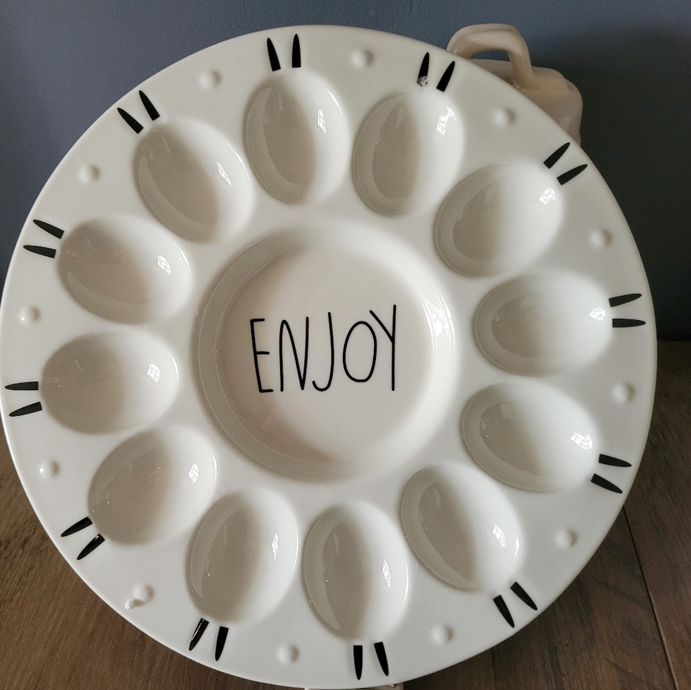 White Ceramic Egg Tray